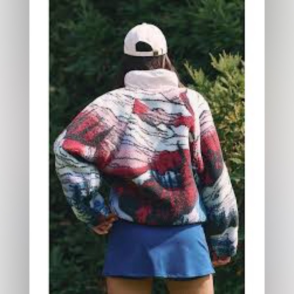 Free People Hit The Slopes Printed Fleece Jacket Twilight Forest Combo